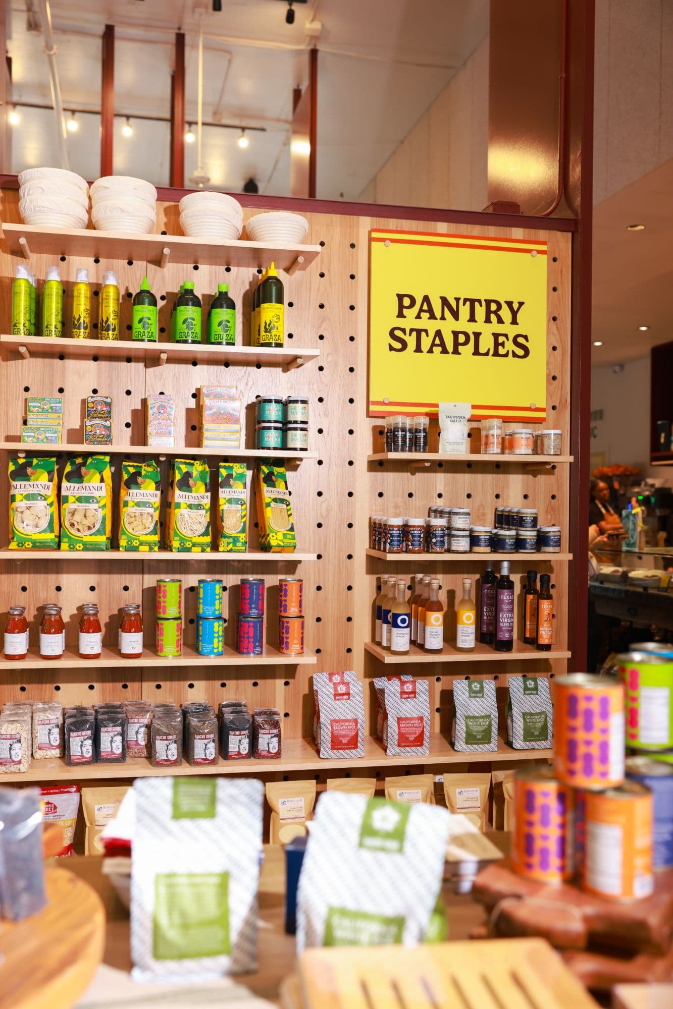 The Pantry Staples wall at ThoroughFare Mueller
