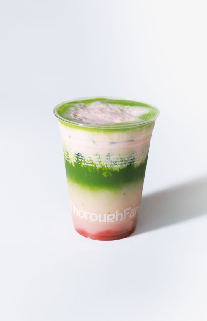 Strawberry matcha latte