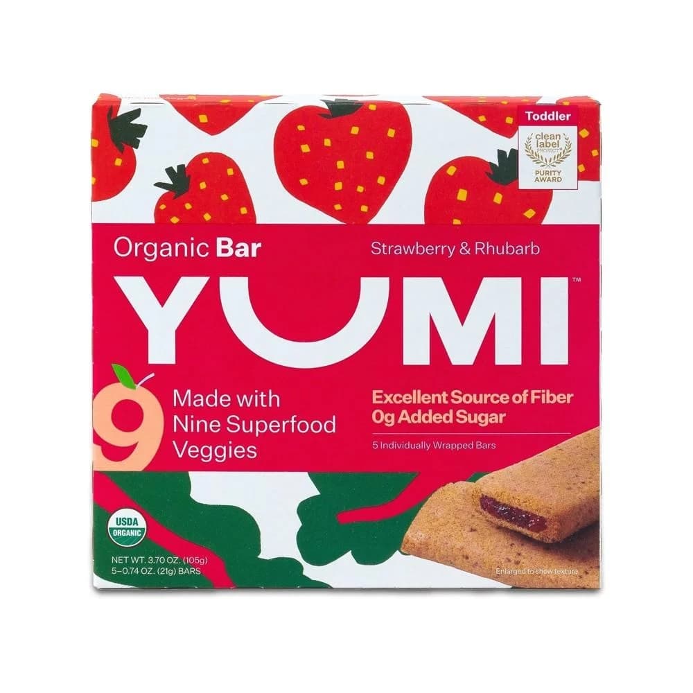 Yumi Clean Label Certified Organic Bar, Strawberry Rhubarb Baby Snacks — Market at ThoroughFare