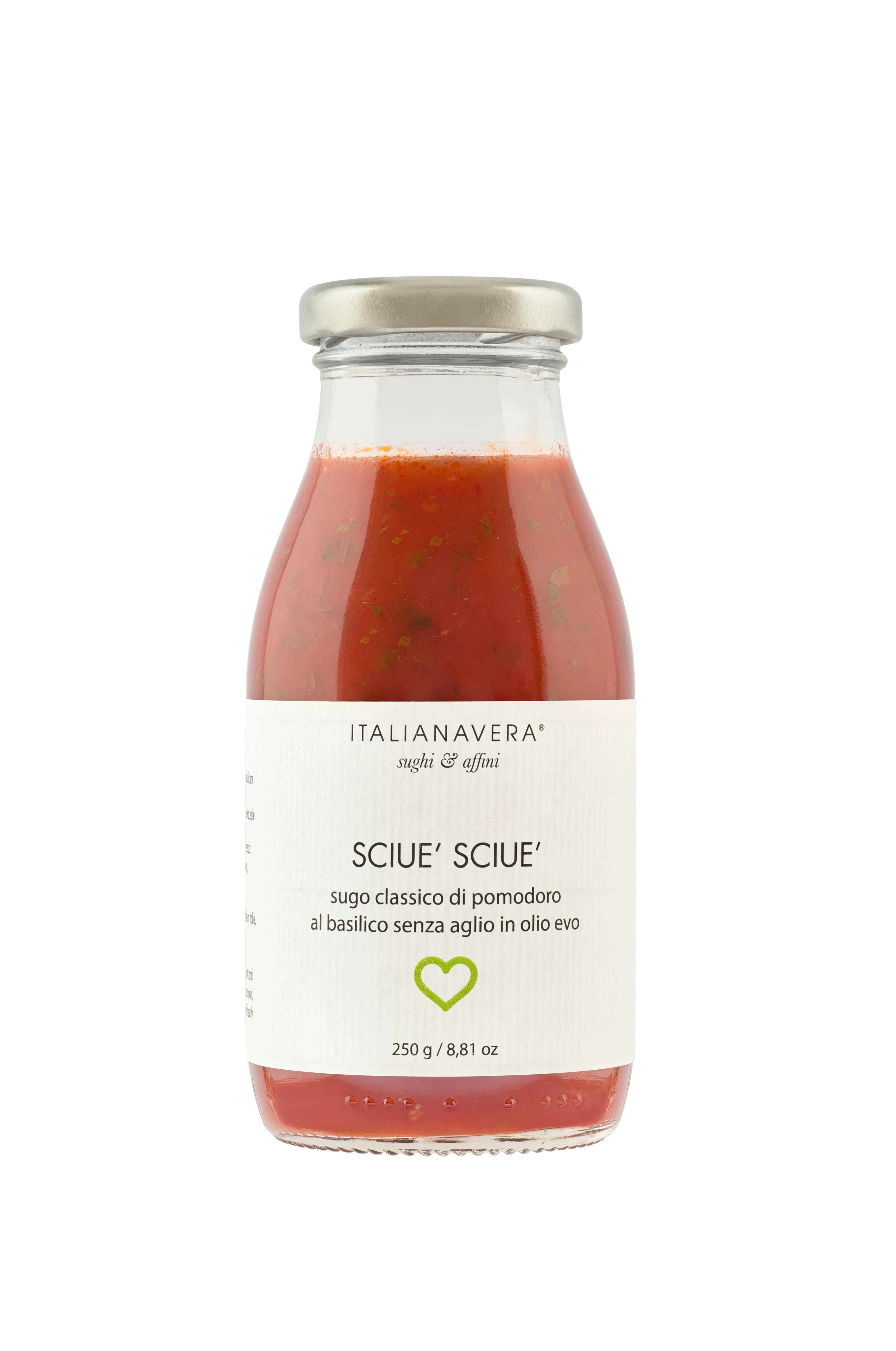 Italianavera SCIUE' SCIUE' - tomato and basil sauce without garlic 250g — Market at ThoroughFare